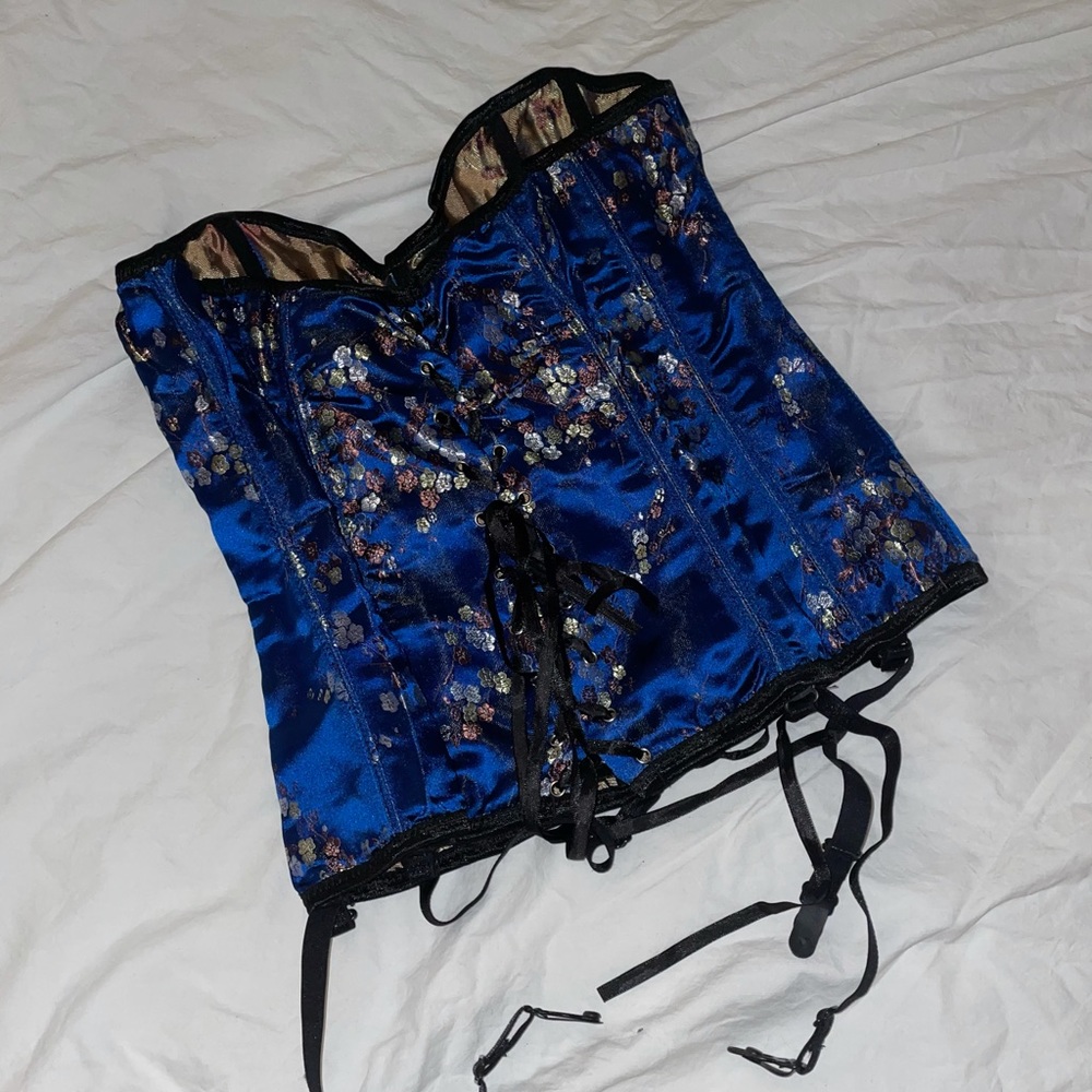 Blue Floral Corset